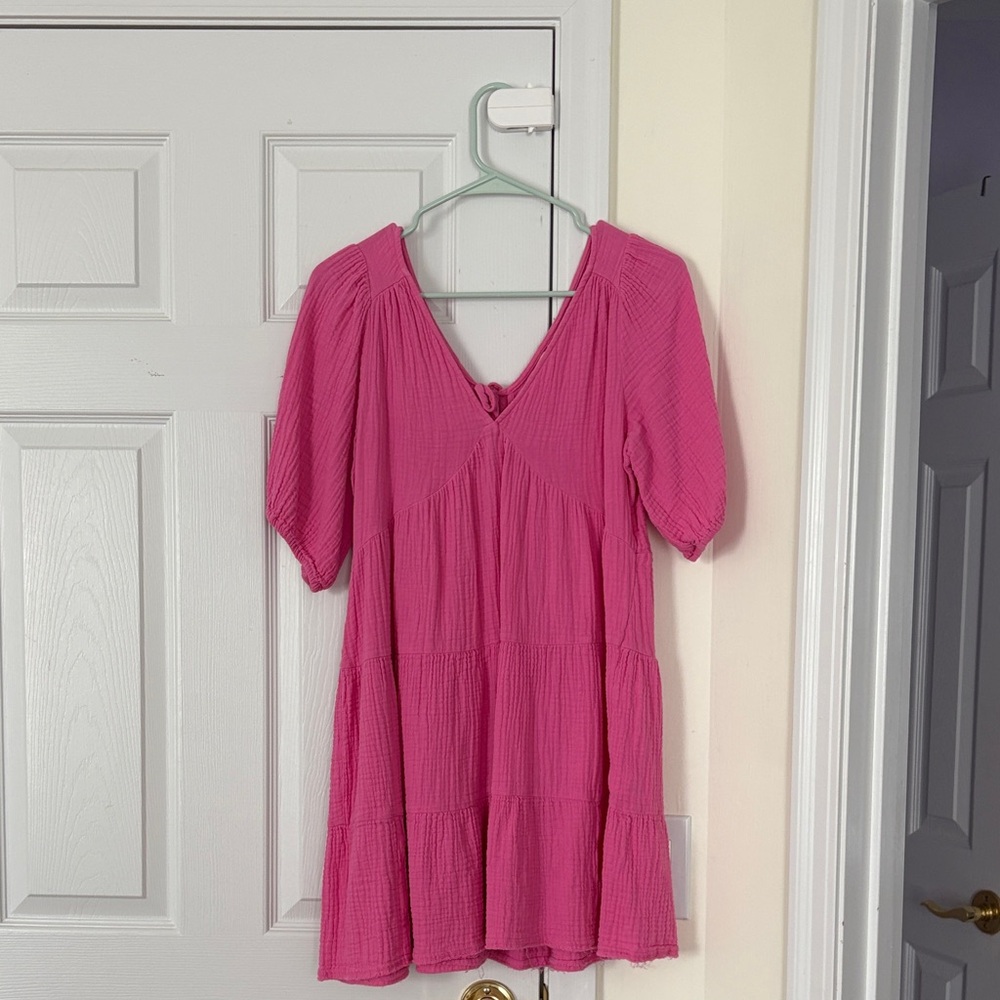 Pink Short Sleeve Dress